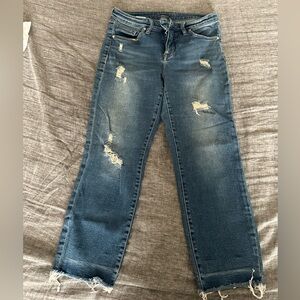 Cropped Jag Distressed Jeans Sz 8